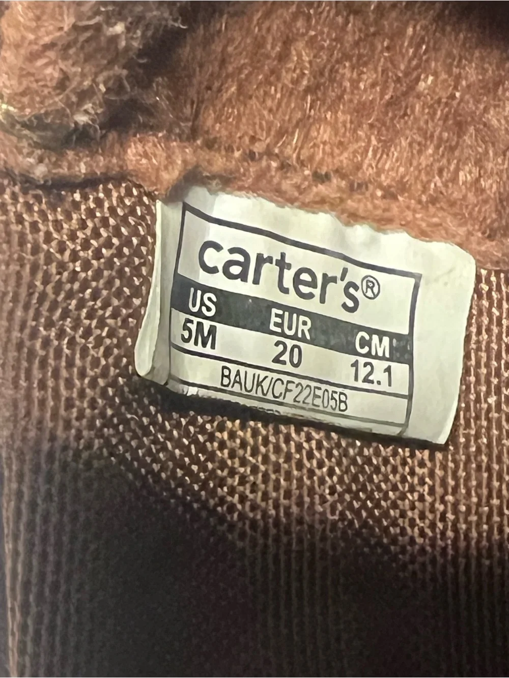 Carter's Brown Leather Kids Boat Moccasins